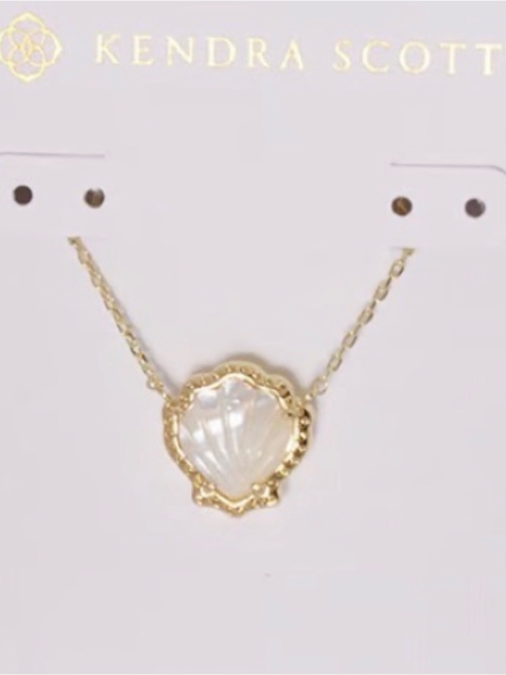Kendra Scott, Brynne Gold Shell Pendant Necklace with White Mother-of-Pearl - Picture 4 of 5